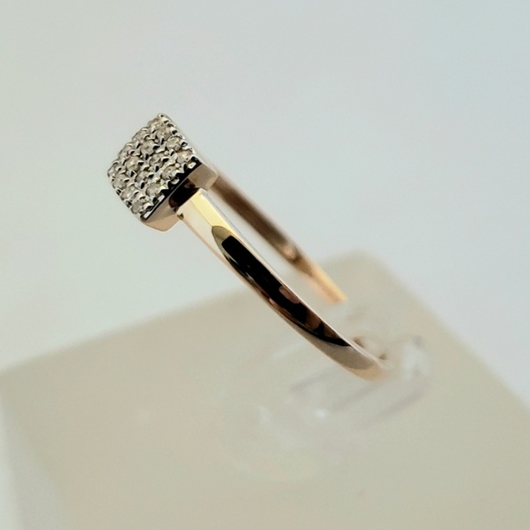 Delicate 14k Rose Gold & Diamonds Ring - Picture 2 of 7